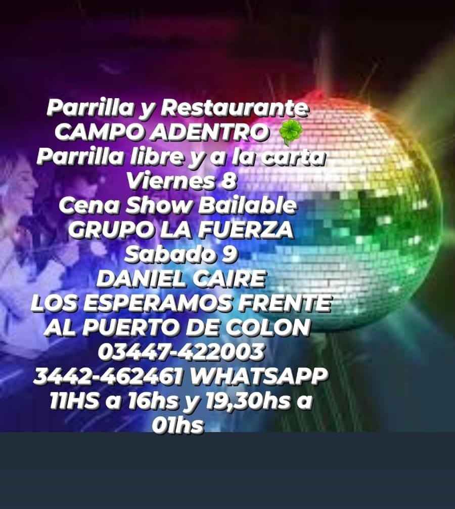 Cena Show Bailable en Campo Adentro